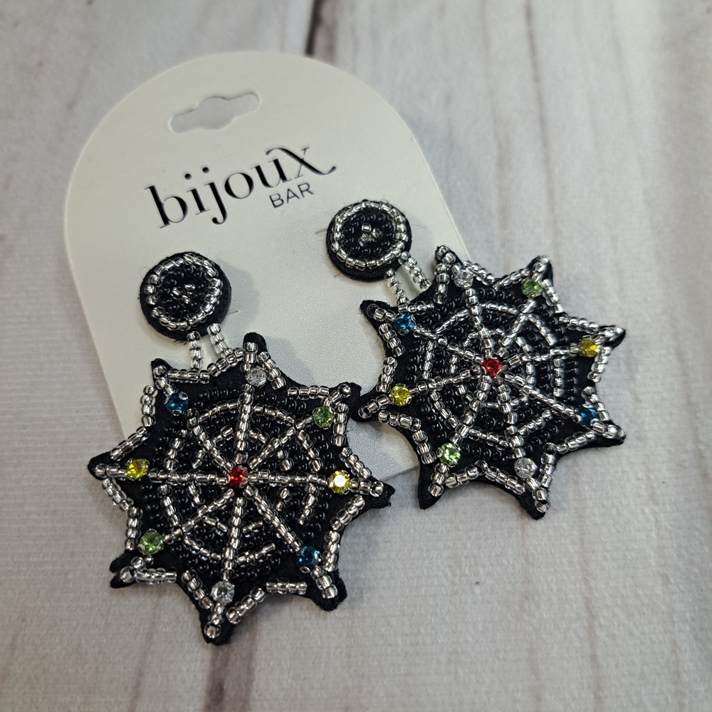 Bijoux Bar Beaded Web Earrings